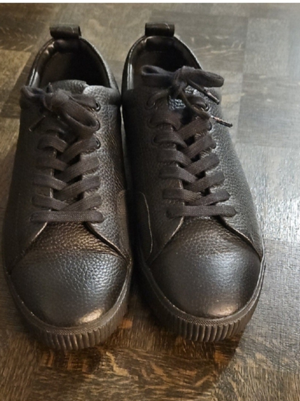 Hugo Boss Black Pebbled Leather Low-Top Sneakers